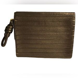 Loewe Black Textured Leather Wristlet Clutch